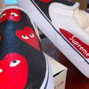 Custom Supreme x Comme des Garcons Slip-Ons